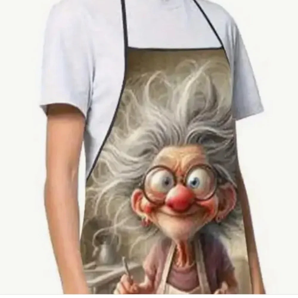 Grandma’s Apron – Cute Baking Print, Adjustable Neck, 100% Polyester